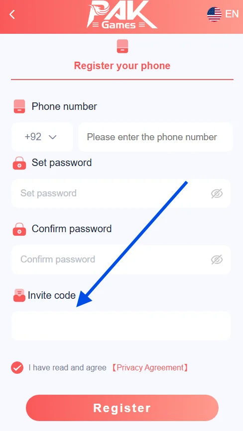 Enter invitation code